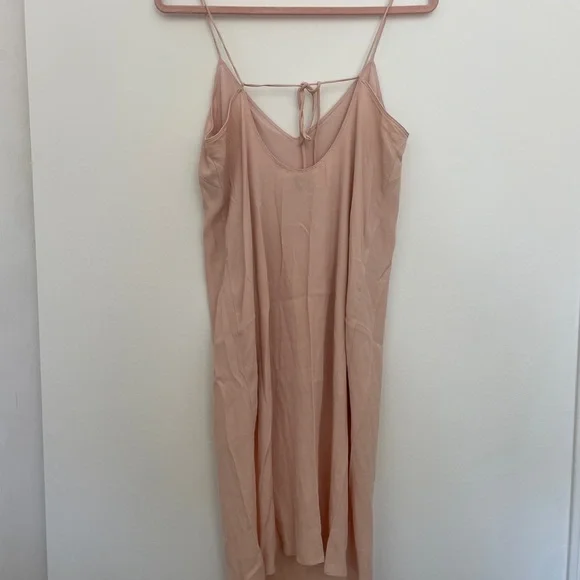 Aritzia Wilfred Free Felicity Slip Dress PINK S | Strappy Open Back Minimalist - Picture 5 of 6